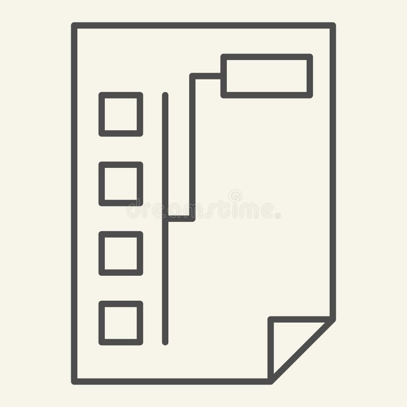 Document with graph thin line icon. Paper with chart vector illustration isolated on white. Plan outline style design royalty free illustration Document with graph thin line icon. Paper with chart vector illustration isolated on white. Plan outline style design royalty free illustration