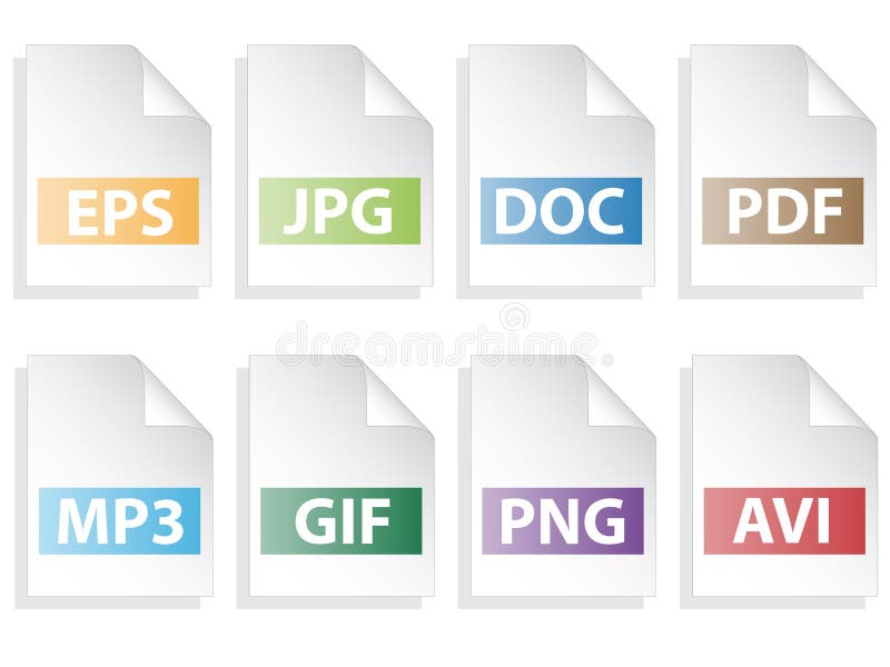 Icons for Office File Extensions Stock Vector - Illustration of server ...