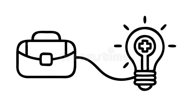 Document and Lightbulb for Published Ideas, vector design Generative AI stock illustration