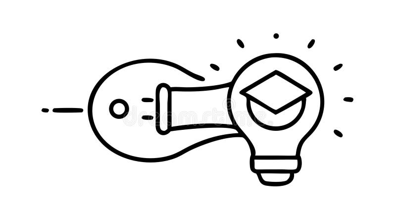 Document with Lightbulb for Writing and Ideas, vector design Generative AI royalty free illustration