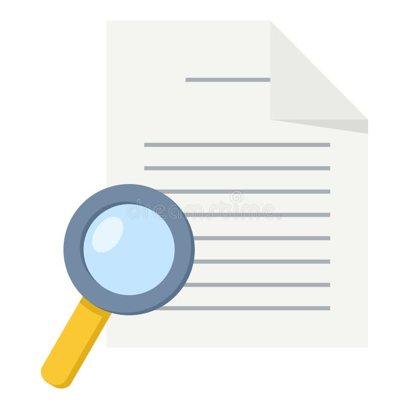 Document & Magnifying Glass Flat Icon royalty free illustration