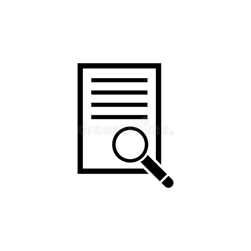 Document with Magnifying Glass Flat Vector Icon vector illustration Document with Magnifying Glass Flat Vector Icon vector illustration