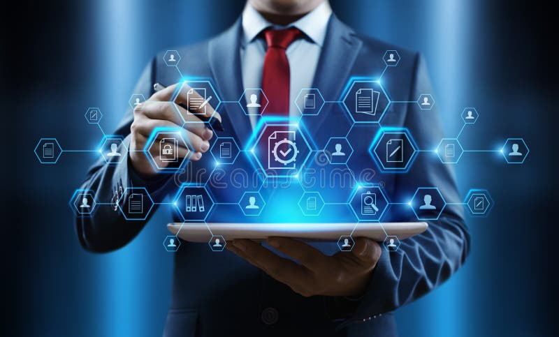 Document Management Data System Business Internet Technology Concept stock image