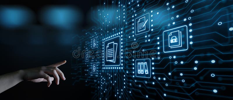 Document Management Data System Business Internet Technology Concept stock image