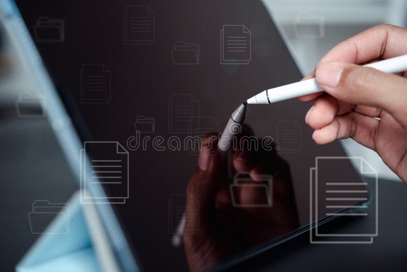 Document Management System, Corporate business technology, DMS, online documentation database and process automation to stock photos
