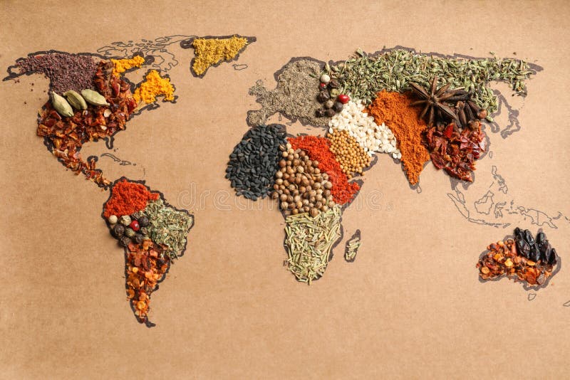 Document met gemaakte wereldkaart