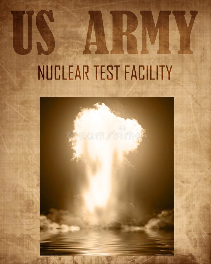 Document of a nuclear explosion stock illustration