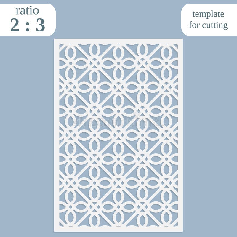 Paper openwork greeting card, template for cutting, lace invitation, lasercut metal panel, wood carving, vector illustration. Paper openwork greeting card, template for cutting, lace invitation, lasercut metal panel, wood carving, vector illustration