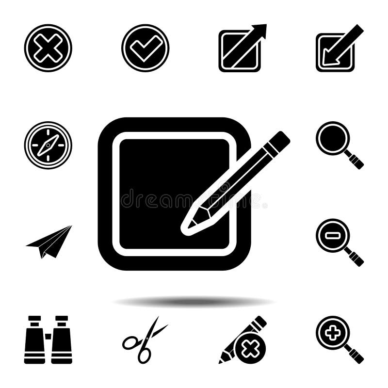Document With Pencil icon. Simple glyph vector element of web, minimalistic icons set for UI and UX, website or mobile application royalty free illustration