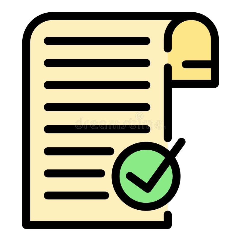 Document Request Icon Color Outline Vector Stock Vector - Illustration