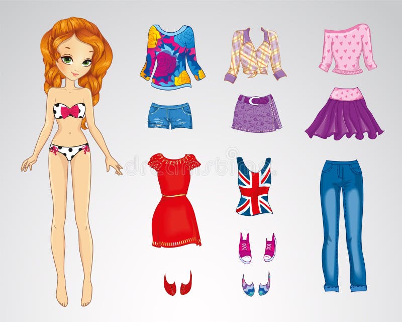 Document Rood Haar Helder Doll royalty-vrije illustratie Document Rood Haar Helder Doll royalty-vrije illustratie