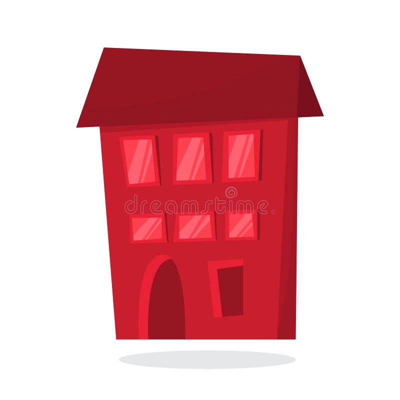 Document rood Kerstmishuis De leuke bouw flat royalty-vrije illustratie Document rood Kerstmishuis De leuke bouw flat royalty-vrije illustratie