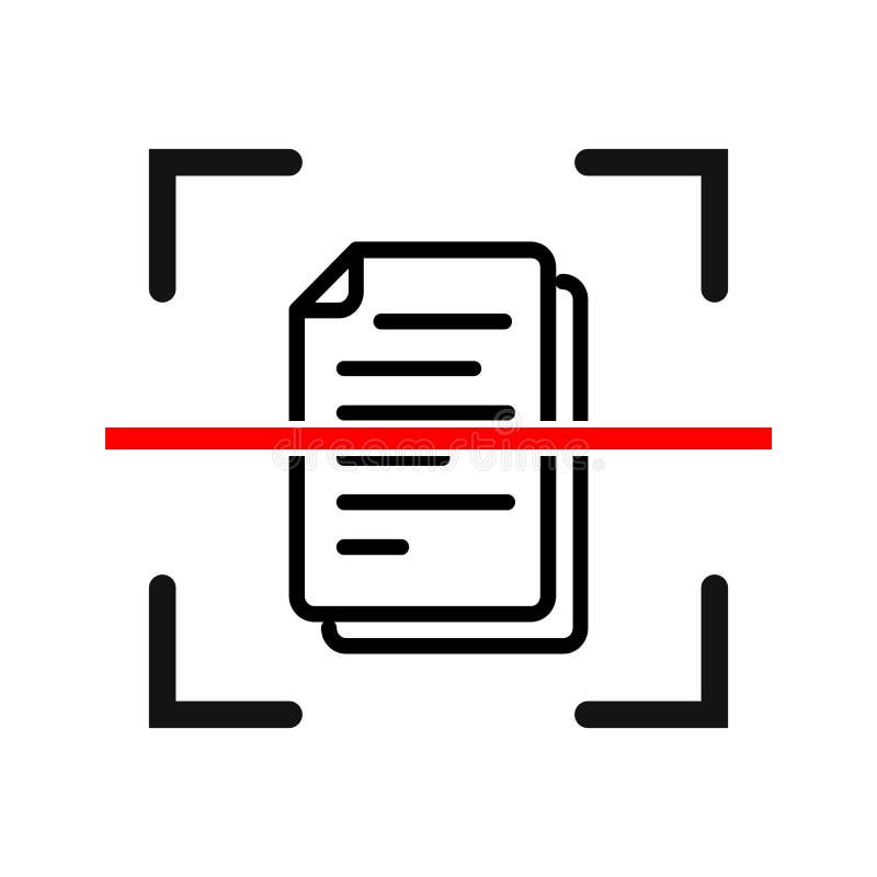 Document scan icon. Electronic document scanning concept. Vector illustration