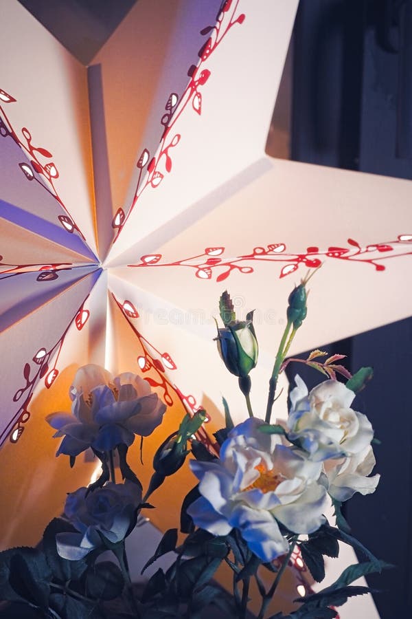 Document ster met bloemen stock foto