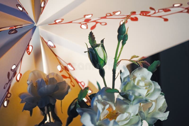 Document ster met bloemen royalty-vrije stock afbeeldingen