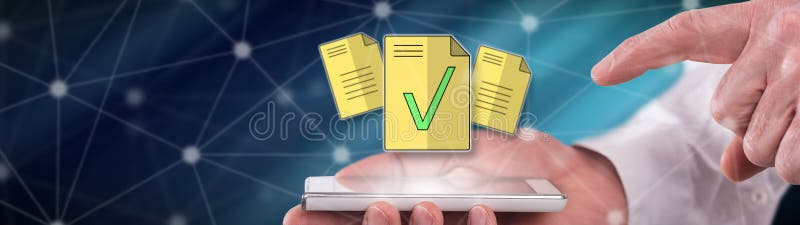 Concept of document validation royalty free stock photography