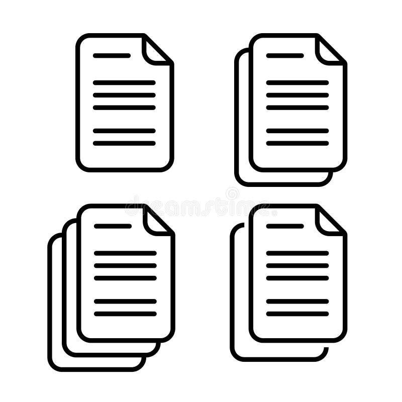 Documento Fogli di un set di icone di carta illustrazione di stock