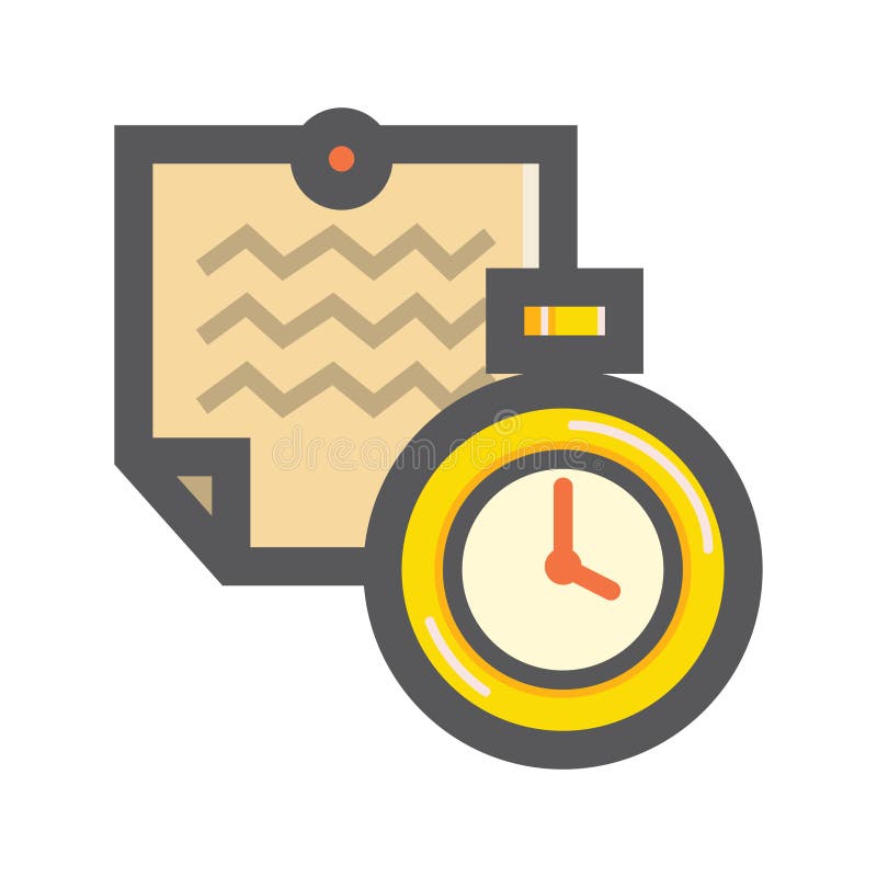 Documento grafico e timer. disegno decorativo per illustrazioni vettoriali royalty illustrazione gratis