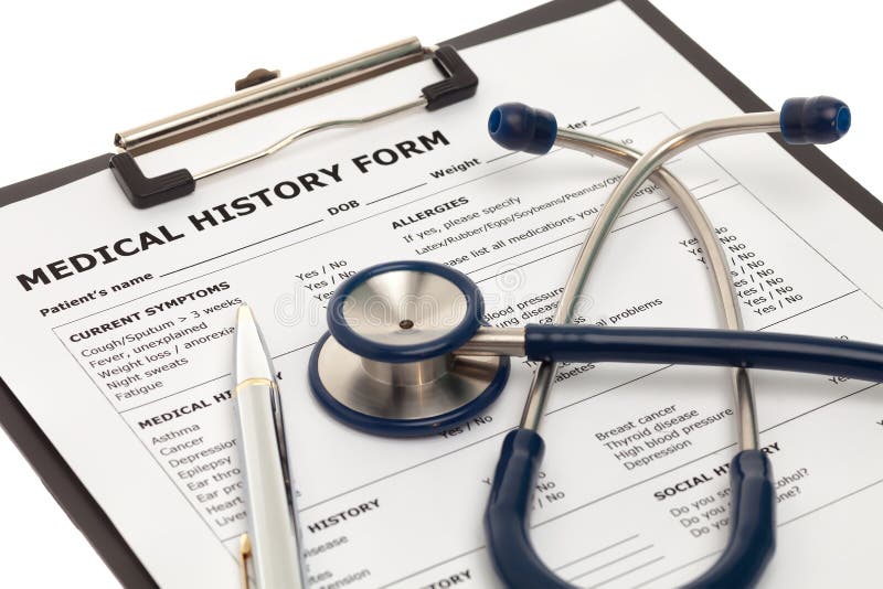 Documento paziente di anamnesi immagini stock libere da diritti Documento paziente di anamnesi immagini stock libere da diritti