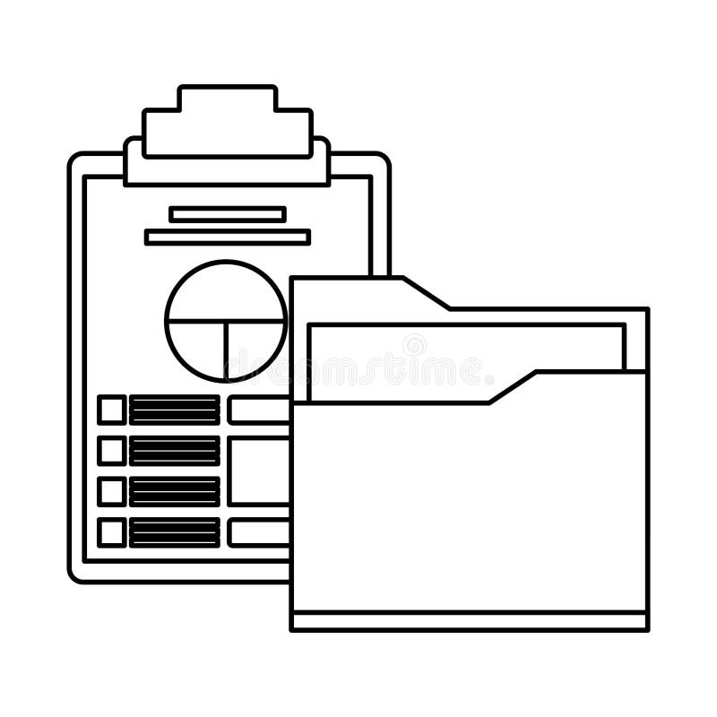 Documents folder files icon cartoon in black and white royalty free illustration Documents folder files icon cartoon in black and white royalty free illustration