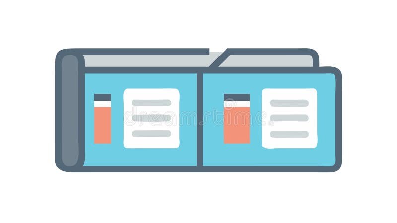 Documents in Folder Icon Minimal Flat Style Illustration, vector design Generative AI stock illustration