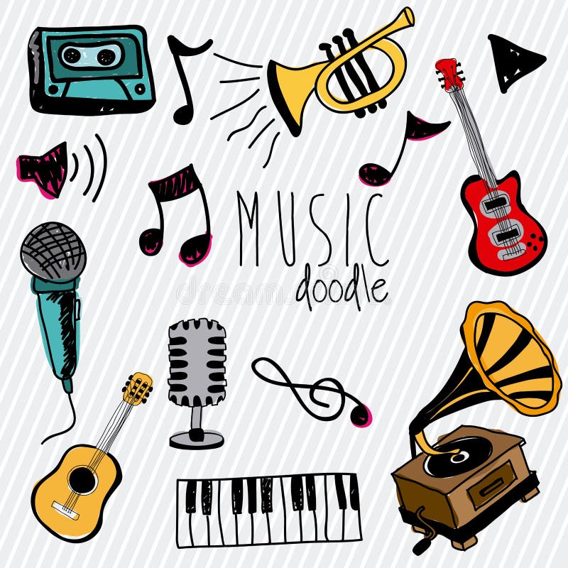 Doddle da música ilustração do vetor Doddle da música ilustração do vetor