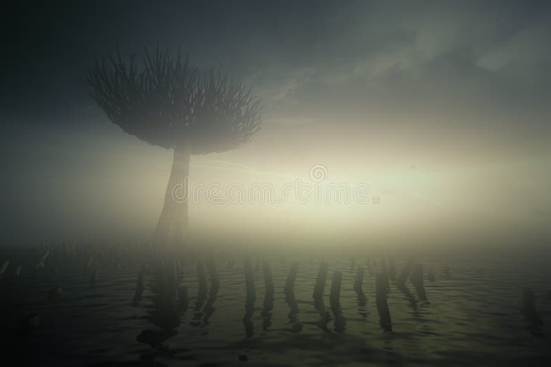 Dode bomen in het moeras royalty-vrije illustratie Dode bomen in het moeras royalty-vrije illustratie