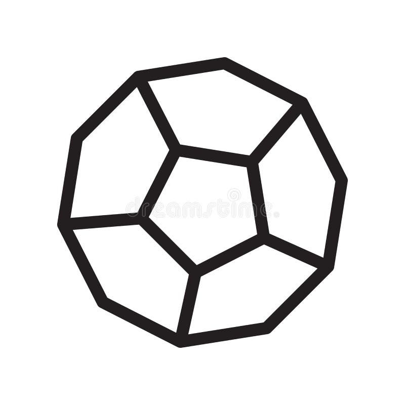 Dodecahedron icon vector sign and symbol isolated on white background, Dodecahedron logo concept vector illustration