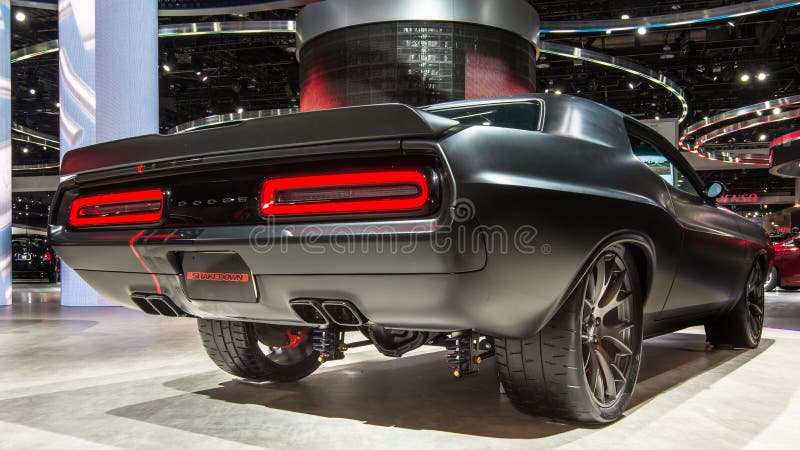 DETROIT, MI/USA - JANUARY 10, 2017: A 1971 Dodge Mopar Challenger Shakedown car at the North American International Auto Show NAIAS. DETROIT, MI/USA - JANUARY 10, 2017: A 1971 Dodge Mopar Challenger Shakedown car at the North American International Auto Show NAIAS.