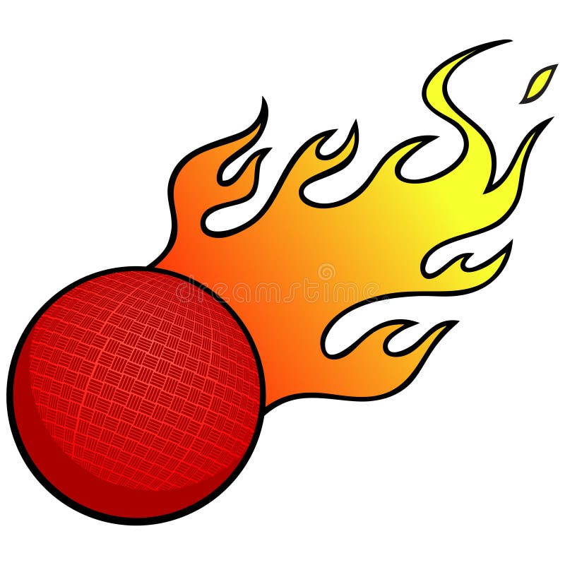 Dodgeball with Flames stock vector. Illustration of sports 53855945