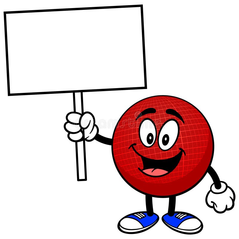 Dodgeballmascotte met Teken royalty-vrije illustratie Dodgeballmascotte met Teken royalty-vrije illustratie