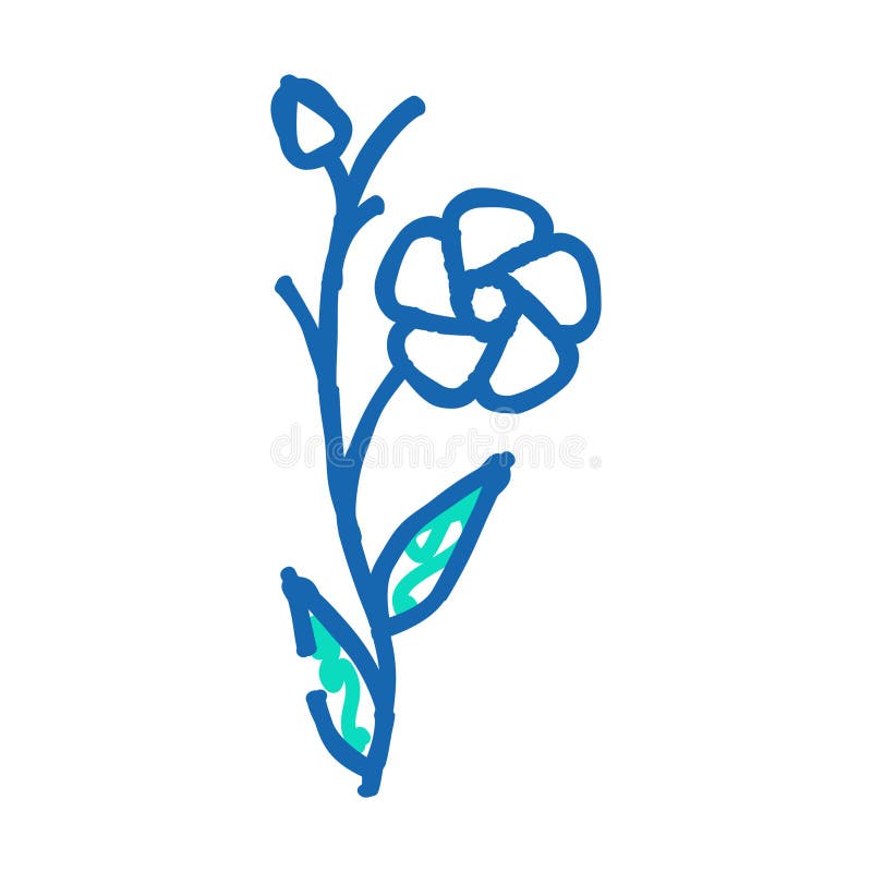 Dodle illustration av linumväxtmaterikonen stock illustrationer