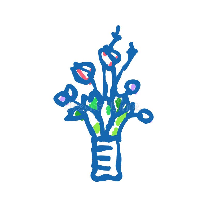 Dodle-illustration för vågrät blomdisposition vektor illustrationer