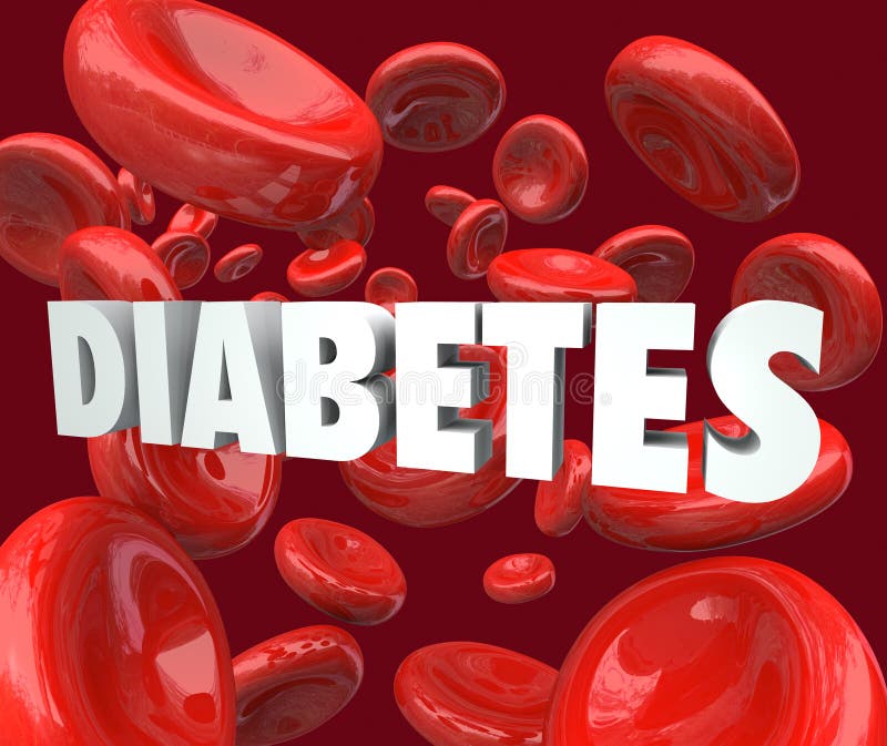 Doença da desordem dos glóbulos da palavra do diabetes ilustração royalty free Doença da desordem dos glóbulos da palavra do diabetes ilustração royalty free