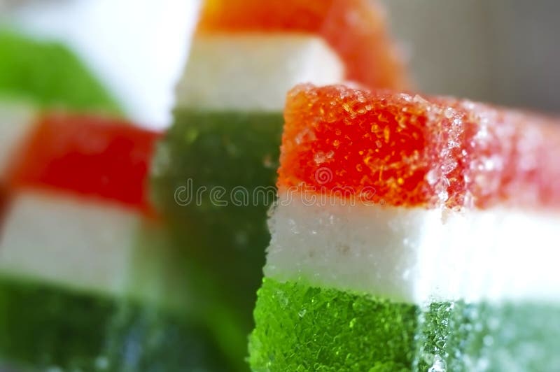 条纹果冻（浅景深) 免版税库存图片