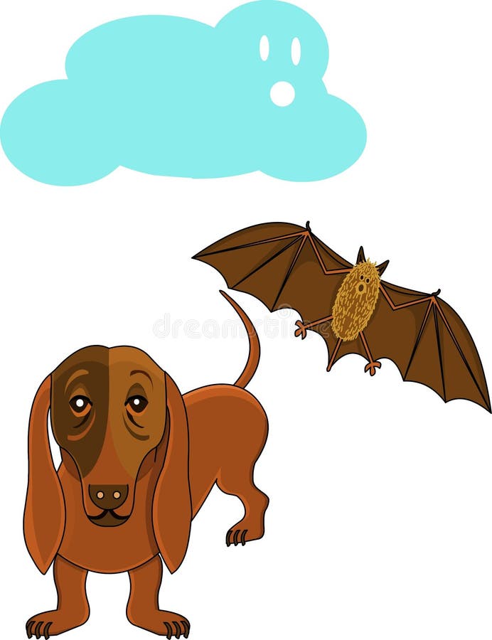 Dog and Bat stock vector. Illustration of sausage, comic 8390795