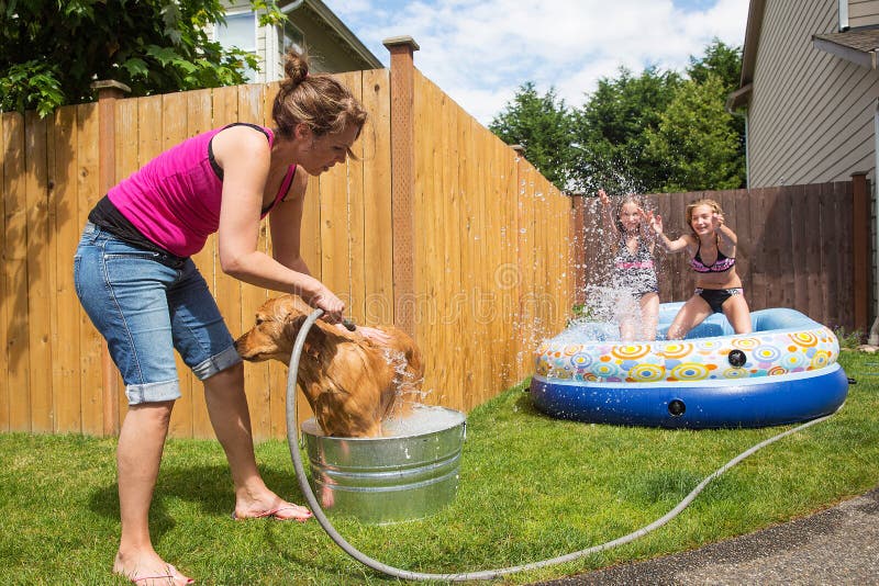 Can You Give Your Dog A Bath Outside