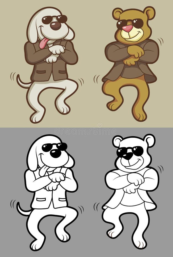 Dog and bear dancing