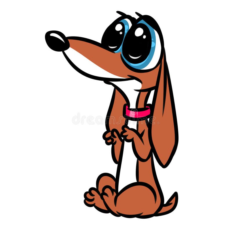 Dog Big Eyes Cartoon Illustration Animal Character Pet Stock Illustration -  Illustration of color, simple: 142630602