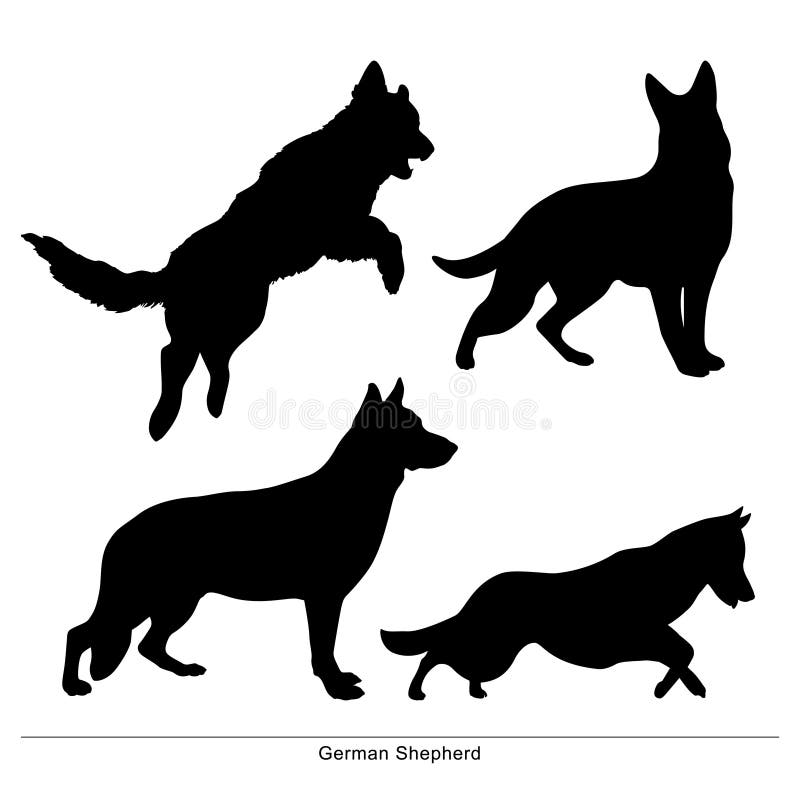 The dogs is big and small. German Shepherd. royalty free illustration The dogs is big and small. German Shepherd. royalty free illustration