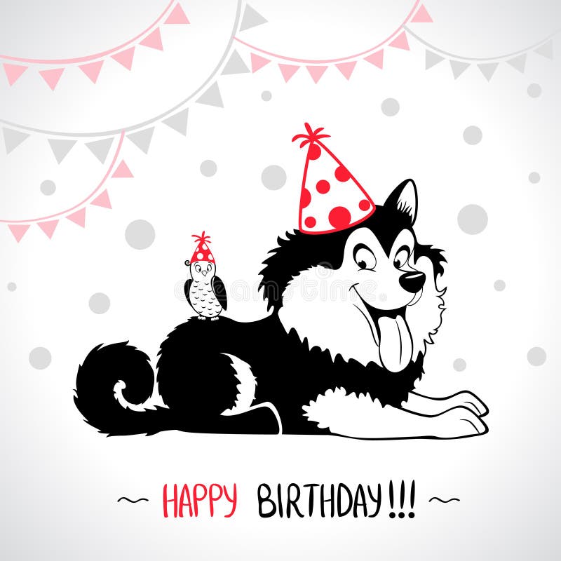 Dog birthday stock vector. Illustration of illustration - 35566113