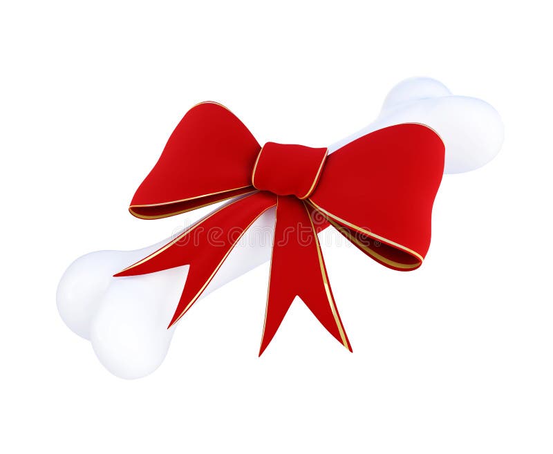 dog bone with bow