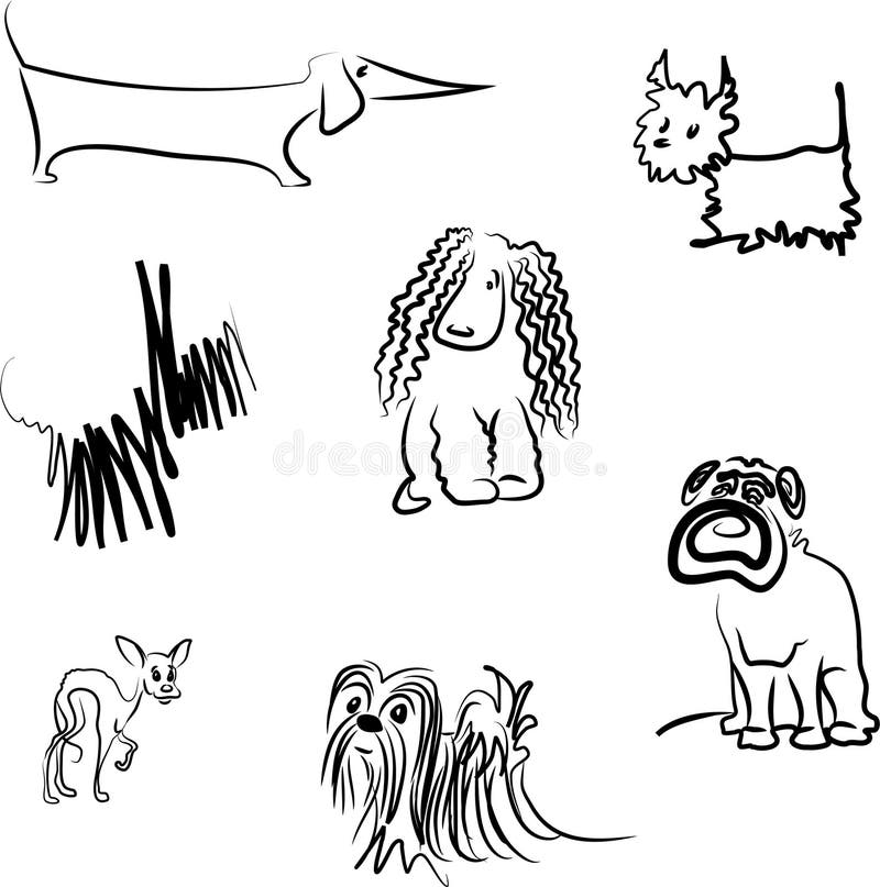 Dog breeds royalty free illustration