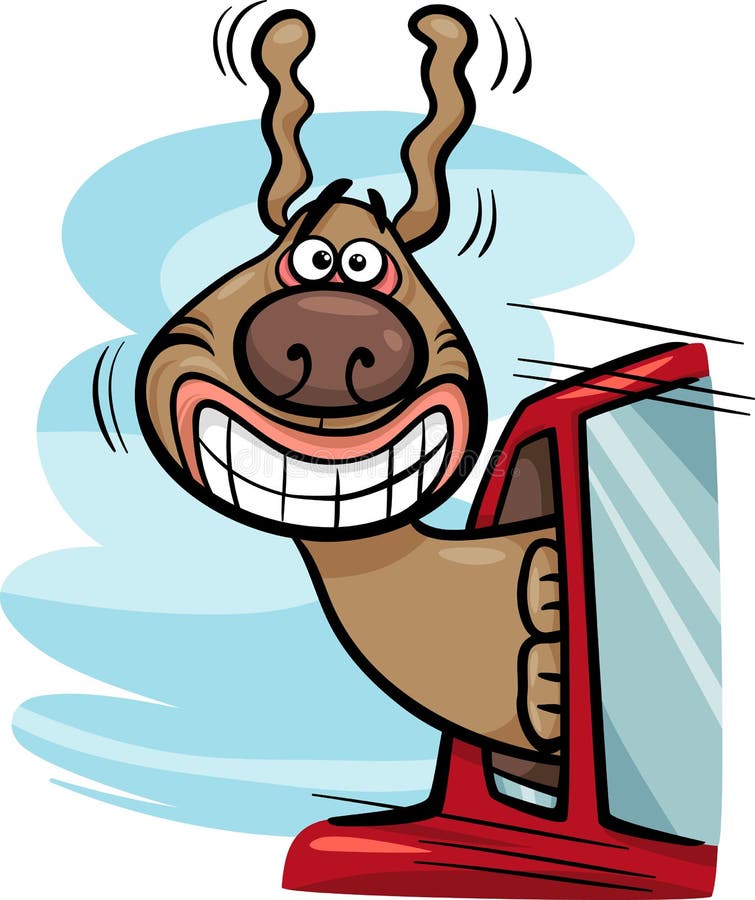 Dog In Car Cartoon Illustration Royalty Free Stock Images Image 37156019