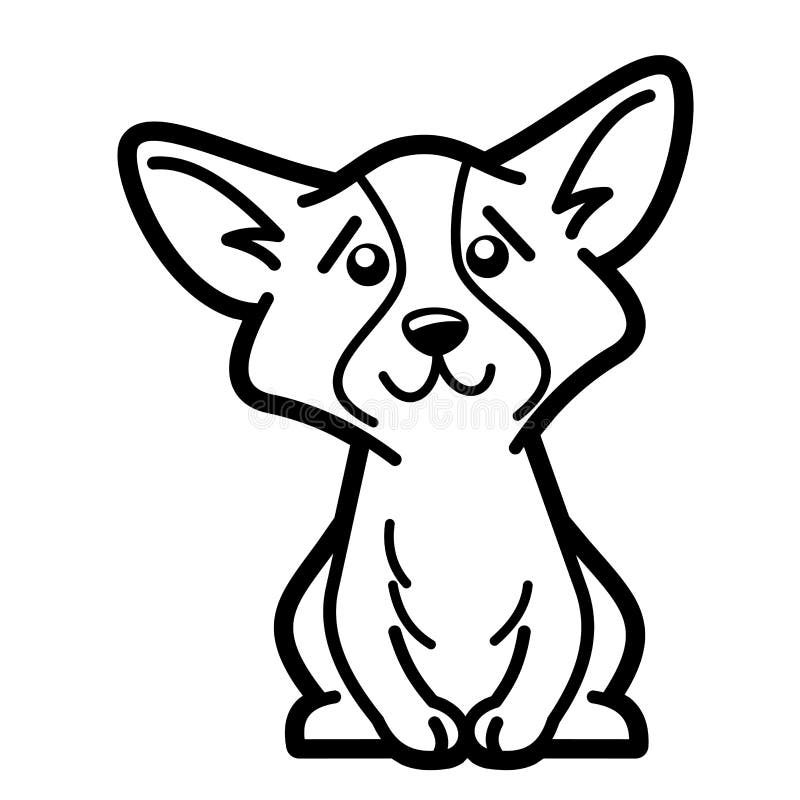 puppy cartoon black and white