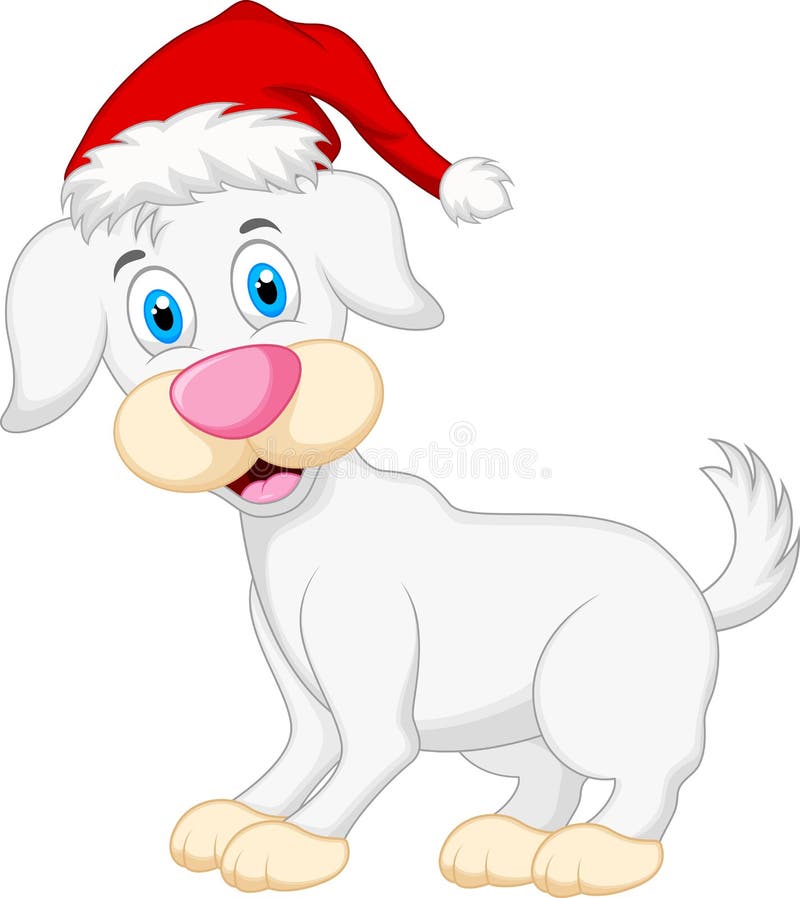 Dog Cartoon With Christmas Hat Stock Vector Image 40959949