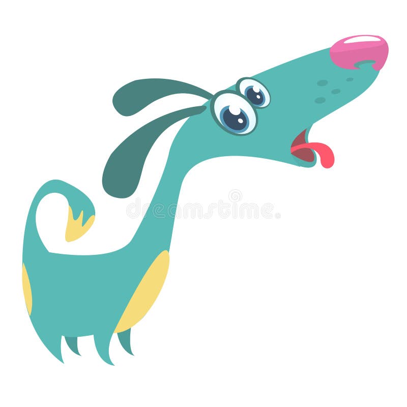 Cartoon funny dog barking. Flat design illustration. vector illustration