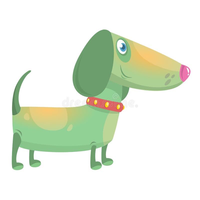 Cartoon Funny Dachshund Dog vector illustration