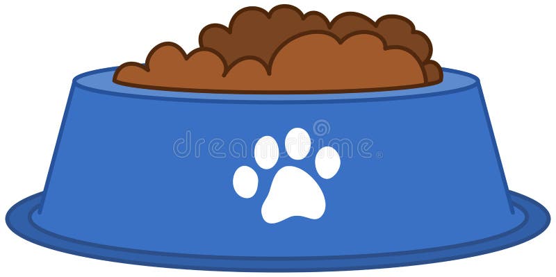 A Dog or Cat Bowl Full of Food Stock Illustration - Illustration of