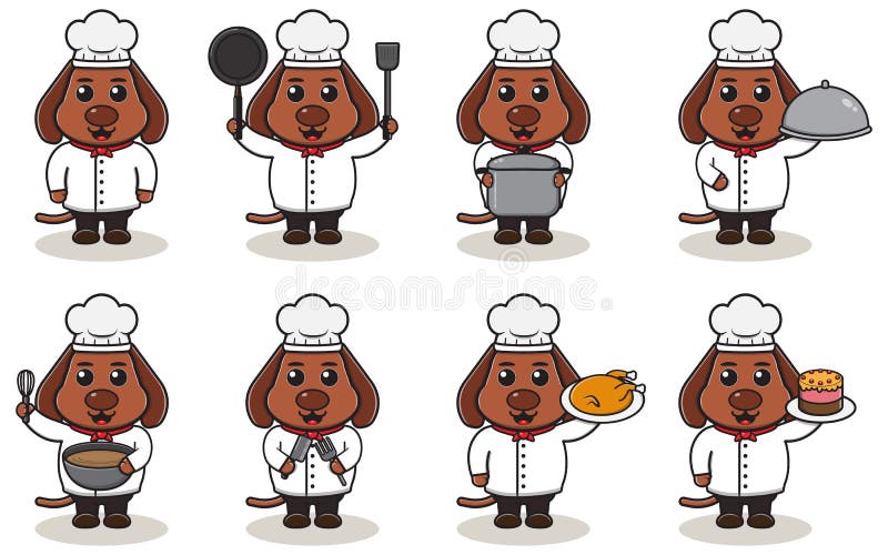 Vector Illustration of Chef Dog Cartoon Stock Vector Illustration of